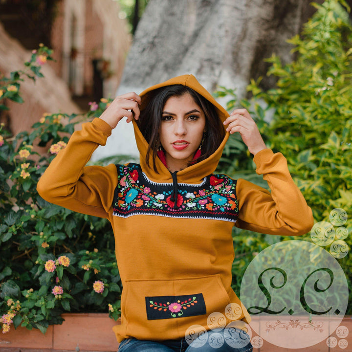 Sudadera Mexicana Sudaderas Bordadas Artesanales Sudadera Floral