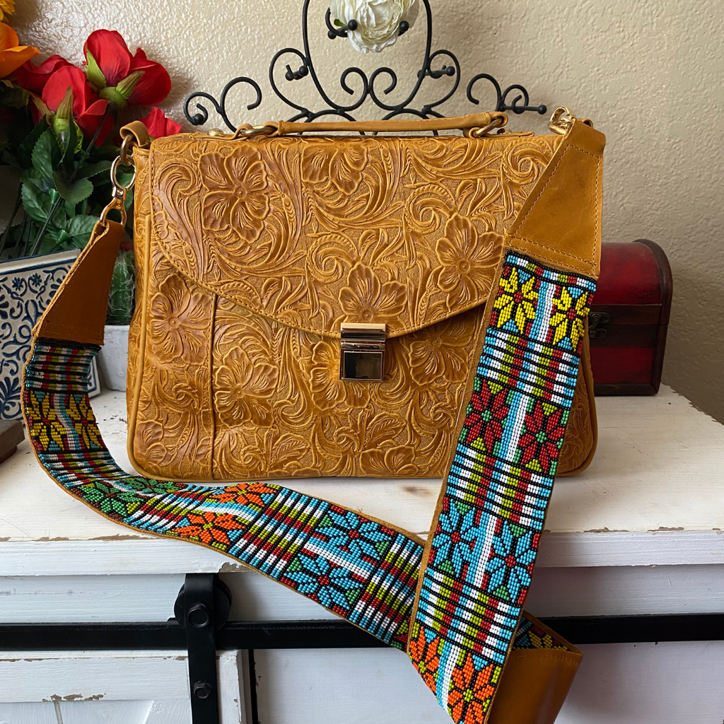 Hand Tooled Purse - Leather Handbag - Mexican Purse - Handbag - Bolsa de Piel Mexicana - Leather Crossbody - Leather Purse - Bolsa Artesanal